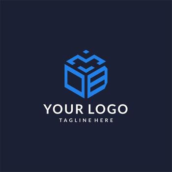 OB logo hexagon designs, best monogram initial logo with hexagonal shape design ideas vector