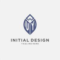 VY logo with leaf shape, clean and modern monogram initial logo design vector