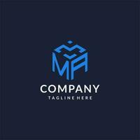 MA logo hexagon designs, best monogram initial logo with hexagonal shape design ideas vector