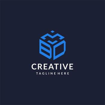BD logo hexagon designs, best monogram initial logo with hexagonal shape design ideas vector