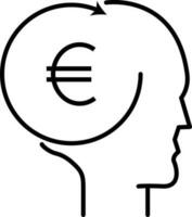 en el cabeza de dinero icono vector ilustración