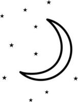 crescent moon and stars icon vector illustration