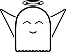 fantasma con un aureola icono vector ilustración