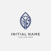 GS logo with leaf shape, clean and modern monogram initial logo design vector