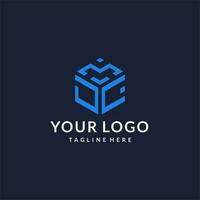 JC logo hexagon designs, best monogram initial logo with hexagonal shape design ideas vector