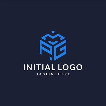 PG logo hexagon designs, best monogram initial logo with hexagonal shape design ideas vector