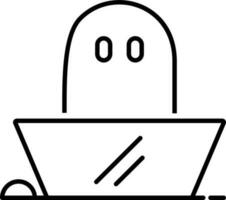 ghost at the computer icon vector illustration