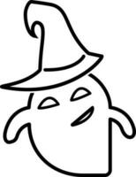 ghost with a hat icon vector illustration