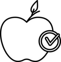 comprobado manzana icono vector ilustración