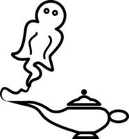 fantasma de un lámpara icono vector ilustración