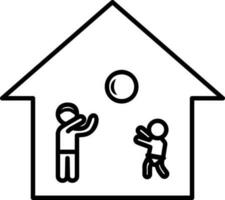 children play in the house icon vector illustration