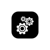 Cogwheel, gear icon vector isolated on a square background