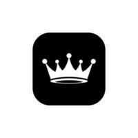 Crown icon vector isolated on square background