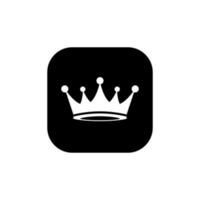 Crown icon vector isolated on square background