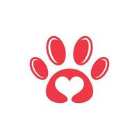 Animal paw love modern logo vector