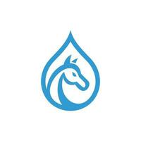 Horse head drop water modern logo vector