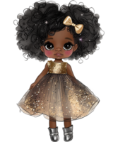 Little Black Girl Watercolor Clipart png