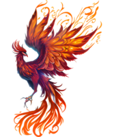 fuego fénix acuarela clipart ai generativo png