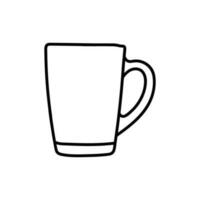 Drink mug glass water line simple logo vector