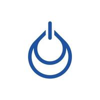 Drop water power button line modern logo vector