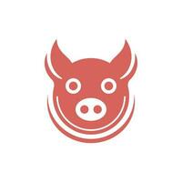 cerdo cabeza moderno sencillo logo vector