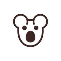 coala cara animal sencillo logo vector