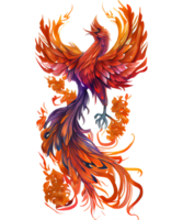 fuego fénix acuarela clipart ai generativo png