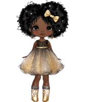 Little Black Girl Watercolor Clipart png