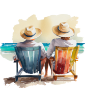 Couple At The Beach Watercolor png