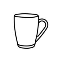 Mug glass drink line simple design vector