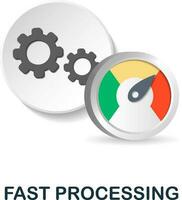 Fast Processing icon. 3d illustration from data science collection. Creative Fast Processing 3d icon for web design, templates, infographics and more vector