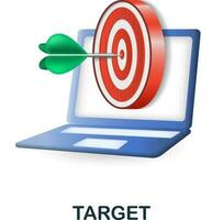 Target icon. 3d illustration from digital marketing collection. Creative Target 3d icon for web design, templates, infographics and more vector