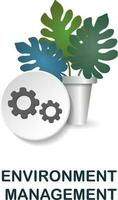 Environment Management icon. 3d illustration from company management collection. Creative Environment Management 3d icon for web design, templates, infographics and more vector