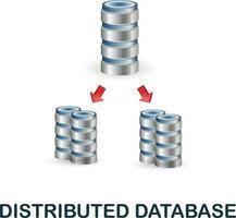 Distributed Database icon. 3d illustration from data science collection. Creative Distributed Database 3d icon for web design, templates, infographics and more vector