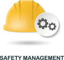 Safety Management icon. 3d illustration from company management collection. Creative Safety Management 3d icon for web design, templates, infographics and more vector