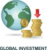 Global Investment icon. 3d illustration from finance management collection. Creative Global Investment 3d icon for web design, templates, infographics and more vector