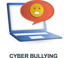 Cyber Bullying icon. 3d illustration from harassment collection. Creative Cyber Bullying 3d icon for web design, templates, infographics and more vector