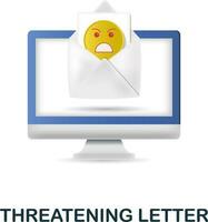 Threatening Letter icon. 3d illustration from harassment collection. Creative Threatening Letter 3d icon for web design, templates, infographics and more vector