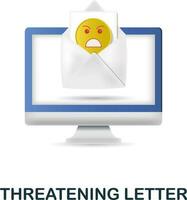 Threatening Letter icon. 3d illustration from harassment collection. Creative Threatening Letter 3d icon for web design, templates, infographics and more vector