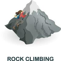 Rock Climbing icon. 3d illustration from outdoor recreation collection. Creative Rock Climbing 3d icon for web design, templates, infographics and more vector