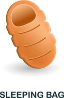 Sleeping Bag icon. 3d illustration from outdoor recreation collection. Creative Sleeping Bag 3d icon for web design, templates, infographics and more vector