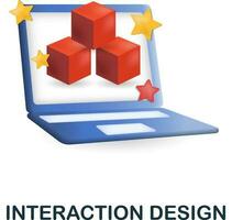 Interaction Design icon. 3d illustration from web development collection. Creative Interaction Design 3d icon for web design, templates, infographics and more vector