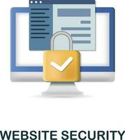 Website Security icon. 3d illustration from web development collection. Creative Website Security 3d icon for web design, templates, infographics and more vector