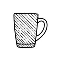 Mug glass drink line art creative design vector