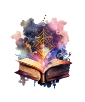 Magia livro aguarela clipart ai generativo png