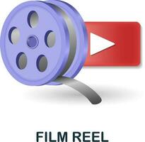 Film Reel icon. 3d illustration from blogger collection. Creative Film Reel 3d icon for web design, templates, infographics and more vector