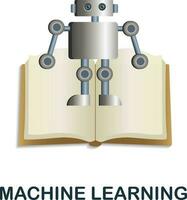 Machine Learning icon. 3d illustration from data science collection. Creative Machine Learning 3d icon for web design, templates, infographics and more vector