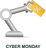 Cyber Monday icon. 3d illustration from e-commerce collection. Creative Cyber Monday 3d icon for web design, templates, infographics and more vector