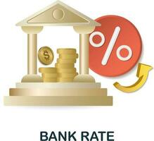Bank Rate icon. 3d illustration from economic collection. Creative Bank Rate 3d icon for web design, templates, infographics and more vector