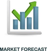 Market Forecast icon. 3d illustration from finance management collection. Creative Market Forecast 3d icon for web design, templates, infographics and more vector